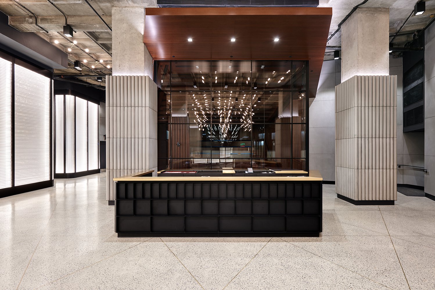Luxury reception desk at the Nomad Tower hotel