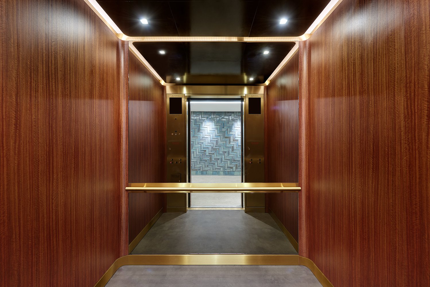 Luxury elevator at the Nomad Tower hotel
