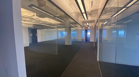 Glass-enclosed office space